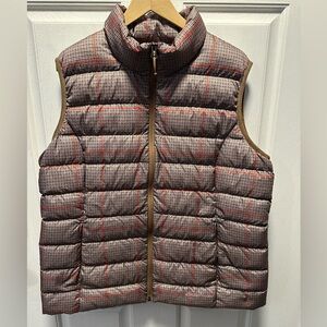 Eddie Bauer Women’s Lightweight EB650 Black Down Puffer Vest Brown And Red XL